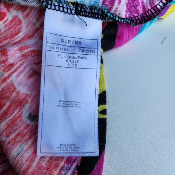 ROXY TROPICAL FLORAL Colorful MERRY VALE ONE SHOULDER Dress Stretch Sz S - Picture 13 of 14